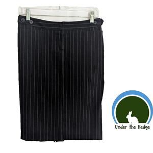 KAMALIKULTURE Black Pinstripe Pencil Skirt Size 2 Adjustable Button Waist Q2